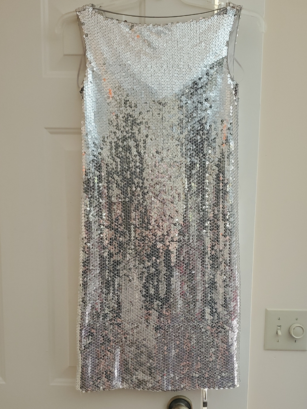 Mary L Couture Silver Sequin Dress
